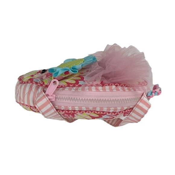 Elephant Pink Blue Paisley Tulle Hand Bag Purse - Picture 4 of 5